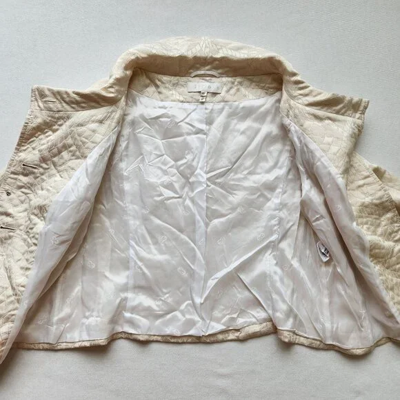 Escada Cropped Quilted Cream Jacket Blazer Vintage Rare Luxury Classic Office - Picture 7 of 16
